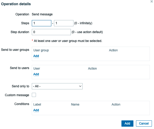 Configure the operation details